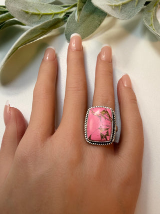 79 Pink Matrix Ring Sz 8