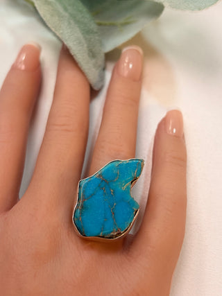 13 Sea Jasper Ring Sz 6