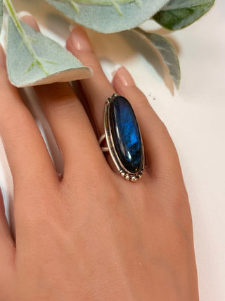 30 Labradorite Ring Sz 7.5