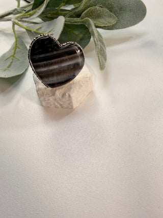 68 Banded Agate Ring Sz 8