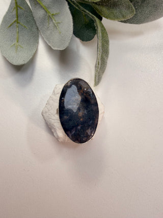 28 Moss Agate Ring Sz 5.5
