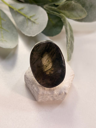 103 Moss Agate Ring Sz 9.5