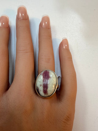 34 Pink Tourmaline in Quartz Ring Sz 7