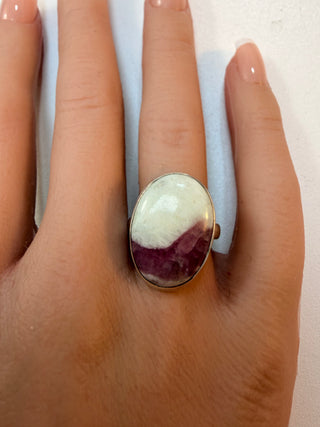 35 Pink Tourmaline in Quartz Ring Sz 7
