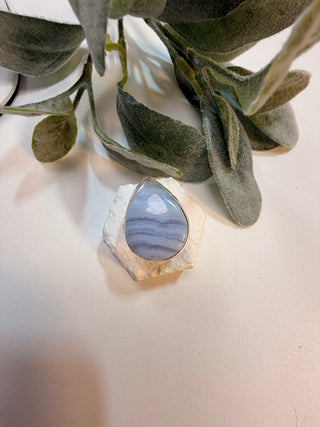 81 Blue Lace Agate Ring Sz 6
