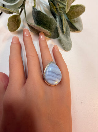 81 Blue Lace Agate Ring Sz 6