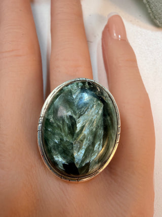 82 Seraphinite Ring Sz 8.5