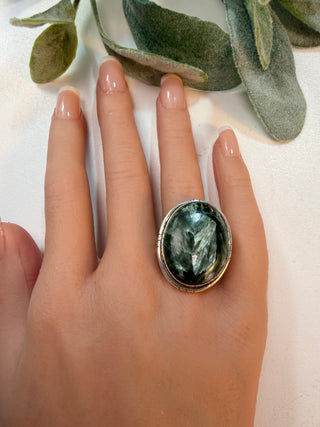 82 Seraphinite Ring Sz 8.5