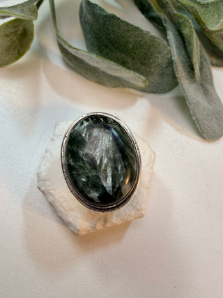 82 Seraphinite Ring Sz 8.5