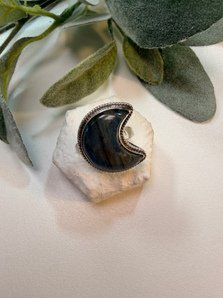 24 Moon Labradorite Ring Sz 6.5