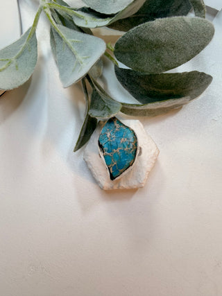 81 Sea Jasper Ring Sz 8