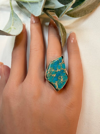 81 Sea Jasper Ring Sz 8