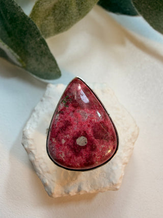 100 Natural Pink Thulite Ring Sz 9