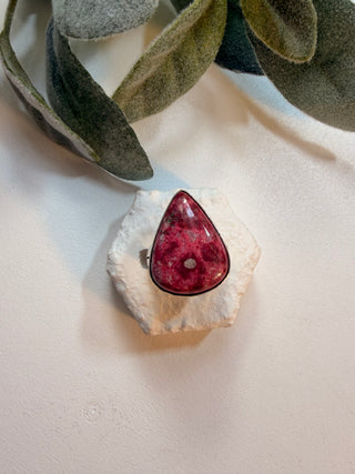 100 Natural Pink Thulite Ring Sz 9