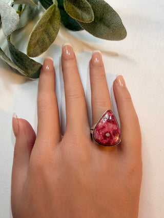 100 Natural Pink Thulite Ring Sz 9