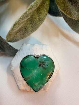 105 Boulder Chrysoprase Ring Sz 9