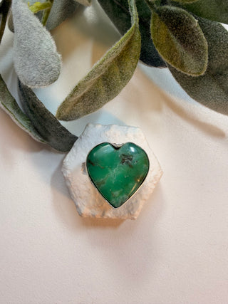 105 Boulder Chrysoprase Ring Sz 9