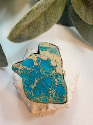 44 Sea Jasper Ring Sz 7