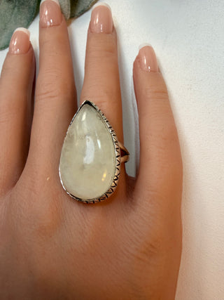 40 Rainbow Moonstone Ring Sz 7