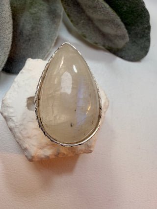 66 Rainbow Moonstone Ring  Sz 8