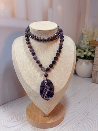 200 Purple Natural Stone Beaded Necklace