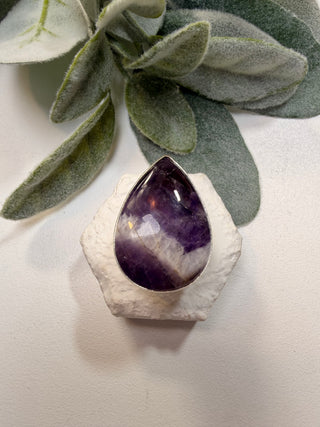 92 Chevron Amethyst Ring Sz 9