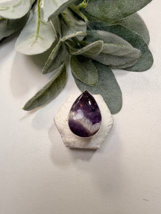 92 Chevron Amethyst Ring Sz 9