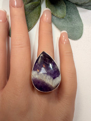 92 Chevron Amethyst Ring Sz 9