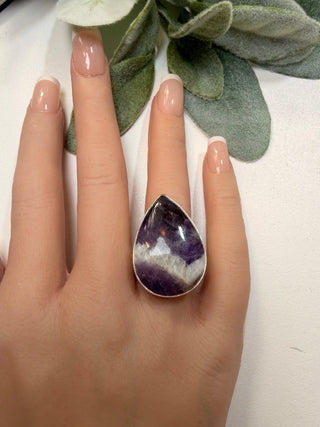 92 Chevron Amethyst Ring Sz 9