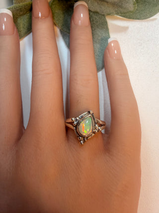61 Ethiopian Opal Ring Sz 8