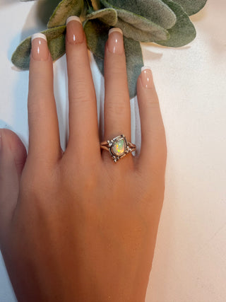 61 Ethiopian Opal Ring Sz 8