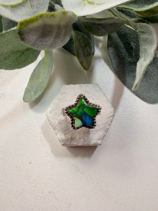 28 Peacock Dahlia Ring Sz 6