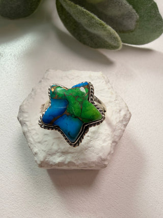 128 Peacock Dahlia Ring Sz 10