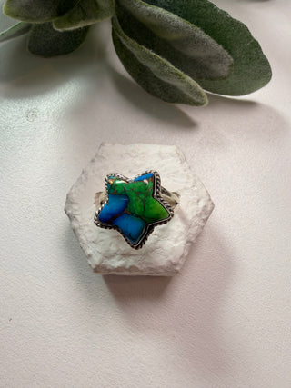 128 Peacock Dahlia Ring Sz 10