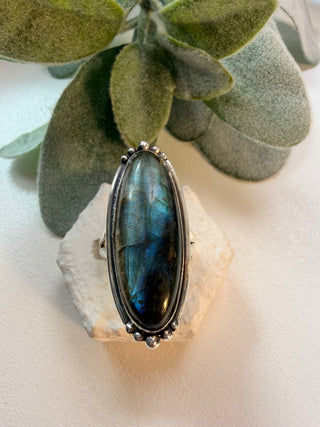 125 Labradorite Ring Sz 10