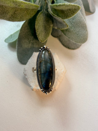 125 Labradorite Ring Sz 10