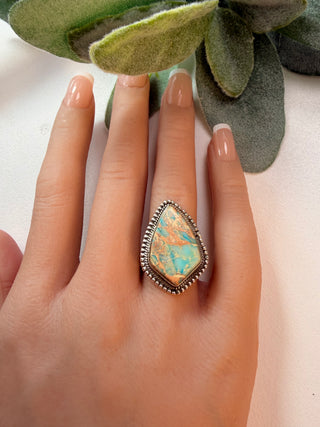 22 Sea Jasper Ring Sz 6