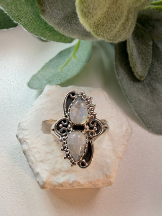 69 Rainbow Moonstone Ring Sz 8