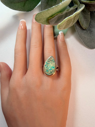 122 Sea Jasper Ring Sz 10