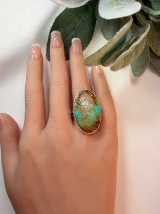 126 Simulated Turquoise Ring Sz 10