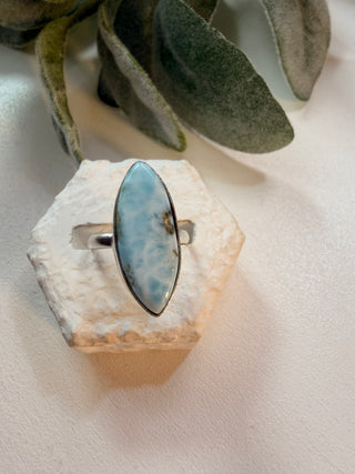 31 Natural Larimar Ring Sz 7.5