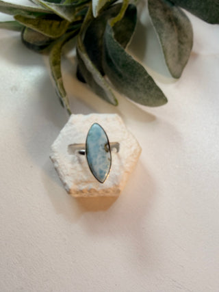 31 Natural Larimar Ring Sz 7.5