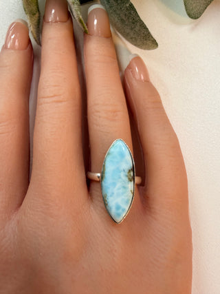 31 Natural Larimar Ring Sz 7.5