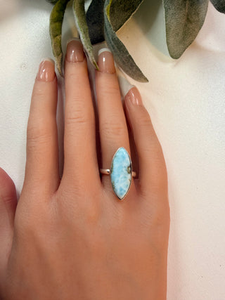31 Natural Larimar Ring Sz 7.5