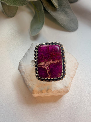 106 Purple Sea Jasper Ring Sz 9.5