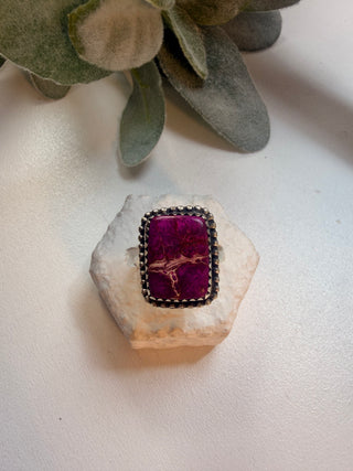 106 Purple Sea Jasper Ring Sz 9.5