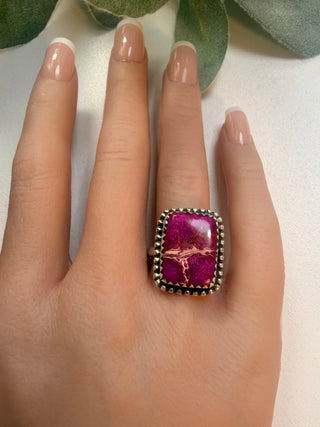 106 Purple Sea Jasper Ring Sz 9.5