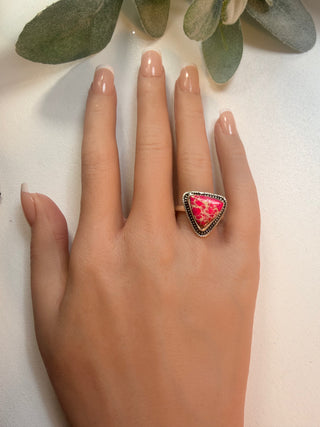 111 Pink Sea Jasper Ring Sz 9