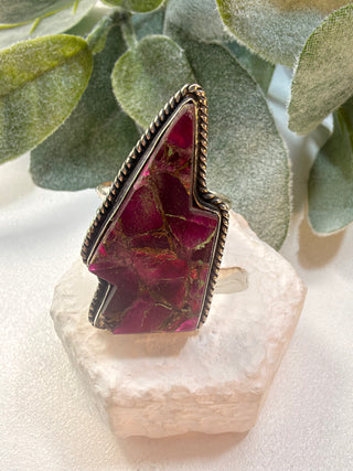 106 Red Beryl Ring Sz 9