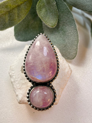 43 Pink Moonstone Ring Sz 7